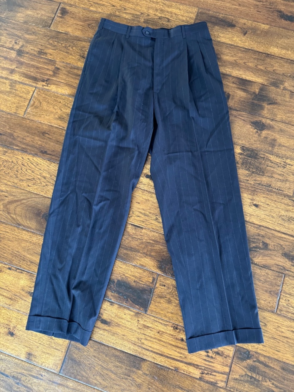 Nautica Classic Black Pinstripe Men's Suit Jacket and Pants - Picture 10 of 12